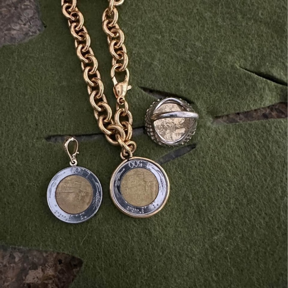 Lira Coin Pendant Set - Picture 3 of 10